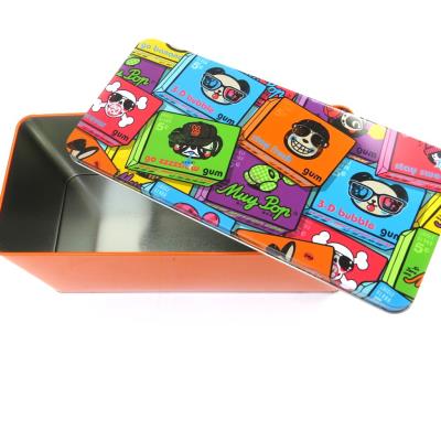 Boite métal 'Muy Pop' orange multicolore