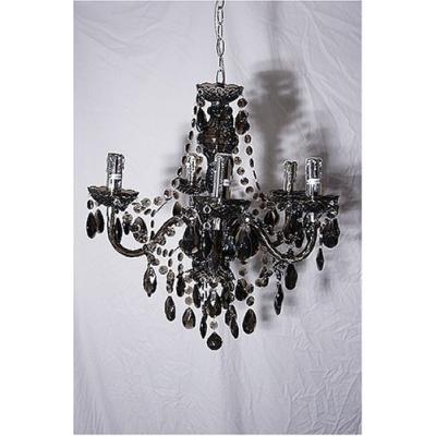 Reality Leuchten R1107-02 Lustre En Acrylique 5 Ampoules E14 40 W (Non Incluses) Noir Ø 52 Cm