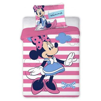 Minnie Disney Stripes Parure De Lit Bebe Coton Achat Prix Fnac