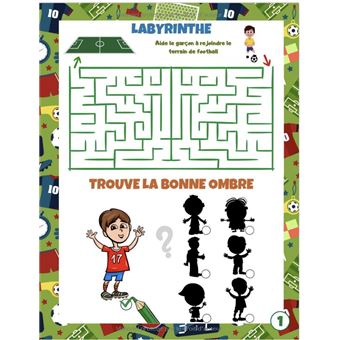 Livre Foot Enfants: Un super cahier d’activités sur le football pour enfant  de 8 ans à 14 ans : EN COULEURS FORMAT A4 : Tactique Labyrinthes  Quiz