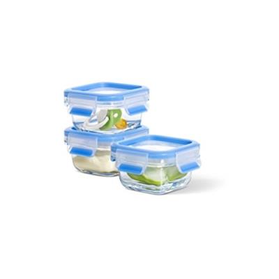 Emsa clip close verre 515988 et baby lot de 3, 3 x 0, 20 l, 100% étanche et au congélateur, au micro-ondes, sans bpa, fabriqué e