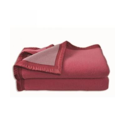 Couverture Aubisque en laine woolmark 240x260 cm bois de rose et dragée