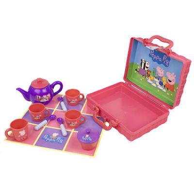 Peppa Pig - Service à Thé 4 Personnes + Valisette - Jeu d'imitation