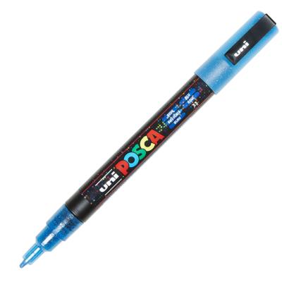 Marqueur Posca - Pointe conique fine - Bleu foncé pailleté - Posca