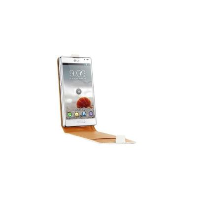 Etui en cuir swisscharger - scp10057w pour LG l9 blanc