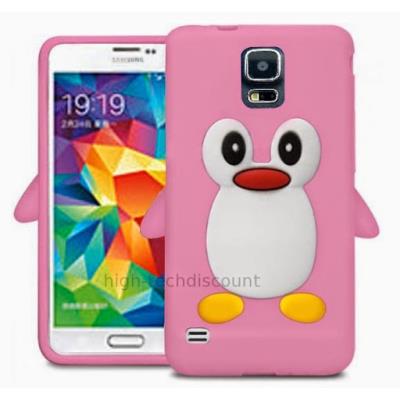 Housse etui coque silicone gel pour Samsung i9600 Galaxy S5 Neo - ROSE L PINGOUIN
