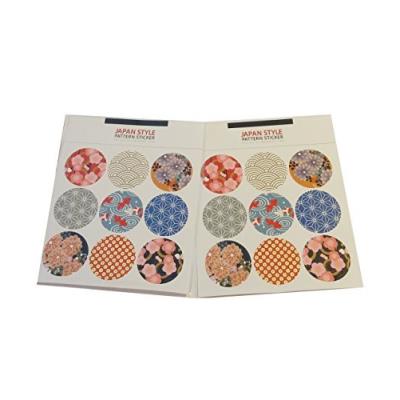 2 planches de stickers colorés autocollants pour fermer vos paquets cadeaux ou pour décorer les petits objets, Série style japonais, 9 stickers par planche