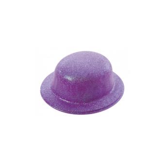 Chapeau Melon Paillette Violet Accessoire De Déguisement