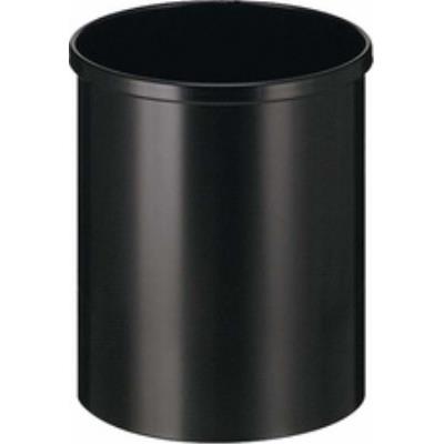 helit Corbeille à papier en acier, 15 litres, noir