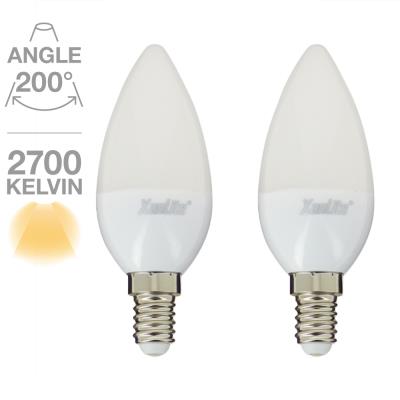 Lot de 2 flammes lisses 470 lumens E14 6W équivalent à 40W