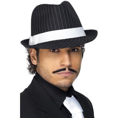 Chapeau gangster noir rayé adulte Taille Unique