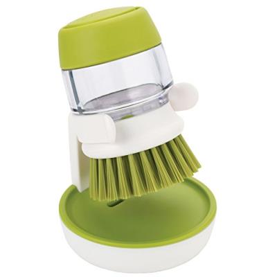 Joseph joseph 85004 palm scrub brosse à vaisselle avec réservoir/reposoir intégré polypropylène vert