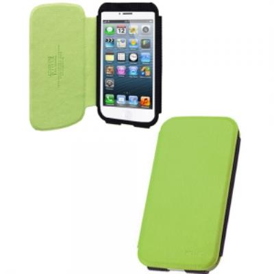 Etui à rabat latéral vert iPhone 5 et 5s