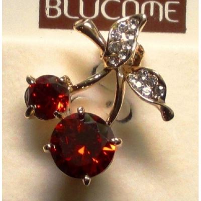 broche cerise strass rouge blanc pin up rockabilly retro