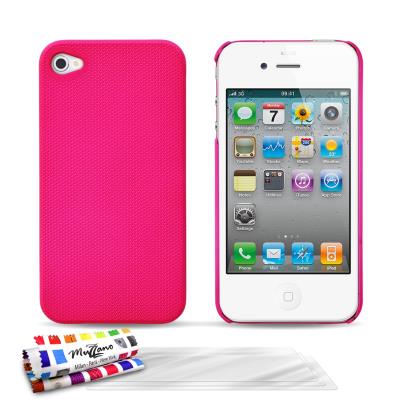 Coque ORIGINAL Ultra Fine Rose bonbon , Le Pika, Premium de MUZZANO pour APPLE IPHONE 4S + 3 Films de Protection Ecran UltraClear Pour APPLE IPHONE 4S
