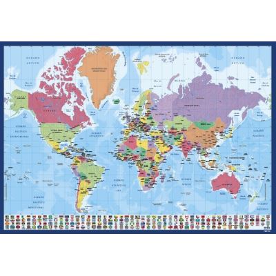 Sous main bureau carte du monde en cuir taille 80*40cm - la géographie -  Sous-Main à la Fnac
