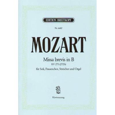 Partitions classique EDITION BREITKOPF MOZART W.A. - MISSA BREVIS IN B KV 275 - CHANT, CHOEUR, PIANO Choeur et ensemble vocal