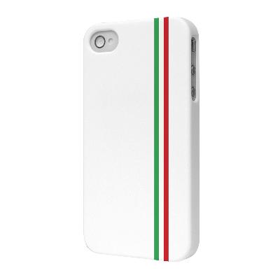 Coque rigide blanche avec bande Italie iPhone 4S