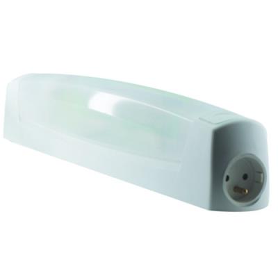 L'ÉBÉNOÏD EBE255285 APPLIQUE AVEC INTERRUPTEUR + PRISE DE COURANT 2P+T FLUO 2G7 11 W