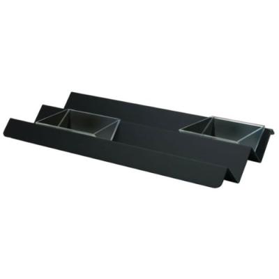 ALESSI ASH02 B PLATEAU MULTIFONCTION EN ACIER COLORÉ À LA RÉSINE AU EPOXYDE NOIR RÉCIPIENTS EN RÉSINE THERMOPLASTIQUE