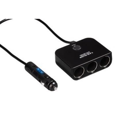 Hama-répartiteur triple pour prise allume-cigare, 12 v, avec usb, noir