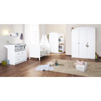 Pinolino Chambre Bebe Blanche Laura Avec Armoire 2 Portes