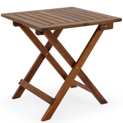Table basse pliante en bois - Tables jardin d'appoint - 46x46cm pliable - Acacia