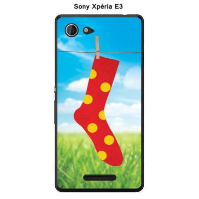 Coque Sony Xpéria E3 - Ma chaussette rouge et jaune