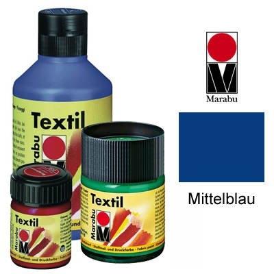 Marabu-textil : peinture pour tissus clairs 15ml pot : bleu moyen 171639052
