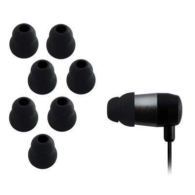 Xcessor Dual Flange Écouteurs Coniques de Remplacement En Silicone 4 Paires. MOYENNE. Noir