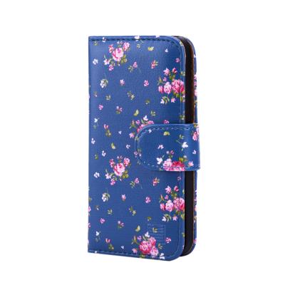 Étui Apple iPhone 5 5S SE -FloralBook- par 32nd® - Rose Retro Indigo