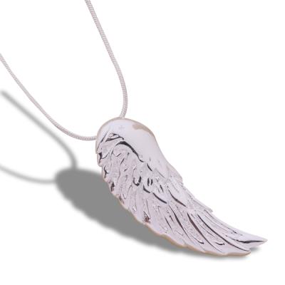 Collier argenté pendentif aile d'ange bijou fantaisie pas cher pendentif