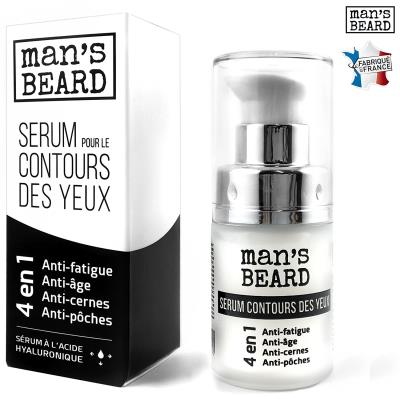 Man's Beard - Fabrication Française - Contour des Yeux , Anti-rides et Anti-poches, Défatiguant et Lissant à l'Acide Hyaluronique - Contenance: 15 ml