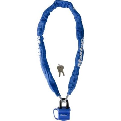 Master lock fa003550281 cadenas transparent avec gaine en vinyle bleu
