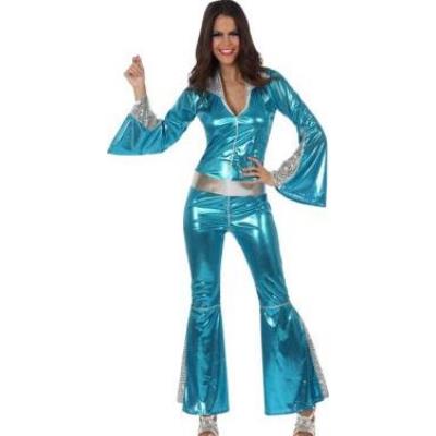 Déguisement Combinaison Disco Femme Turquoise (Taille 36/38)