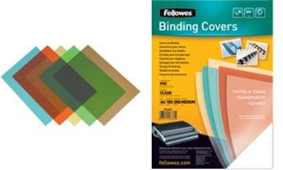 Fellowes - Couverture, A4, PVC, bleu translucide, 0,20 mm contenu: 100 pièces -5377101