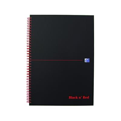 Oxford black n red 400047608 cahier à spirales a4 140 pages noir