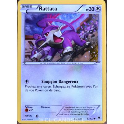 carte Pokémon 87/122 Rattata 30 PV XY - Rupture Turbo NEUF FR État correct - Pokémon reconditionné disponible sur Fnac