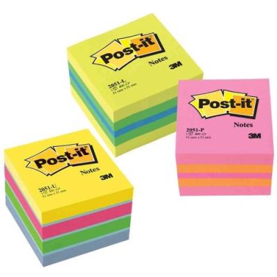 Post-It Note Repositionnables Mini Cube 2051-U, 51 X 51 Mm 400 Feuilles Ultra Color