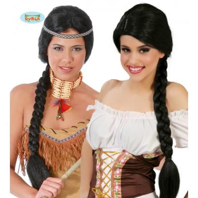 Perruque avec tresse noire
