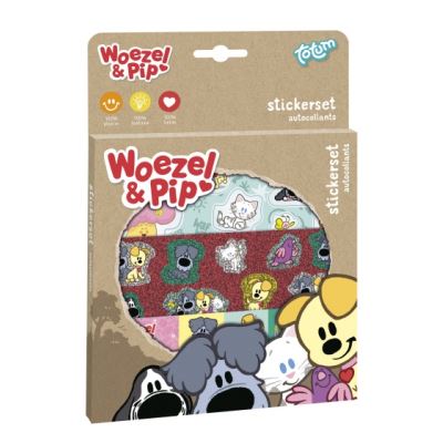 stickers fenêtre Woezel et Pip 16 x 21 cm junior 4 feuilles