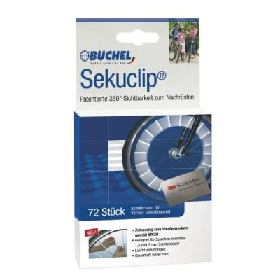 Büchel 50103000 pack de 72 réflecteurs de rayons seku clips argent
