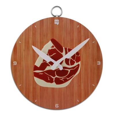Horloge assiette avec côte de porc