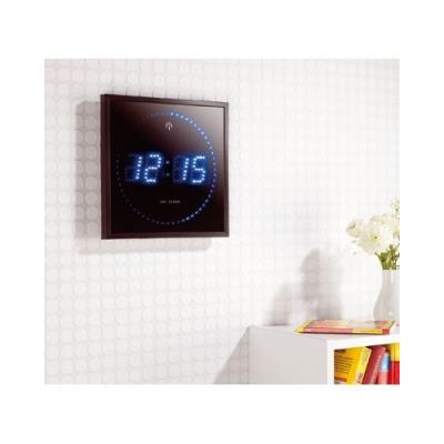 Horloge Murale Lumineuse - RadioPilotee - 4 LED Bleues - Detecteur  d'Obscurite - 3 Modes d'Eclairage : Permanent/Desactive ou Automatique - Ø  30 cm
