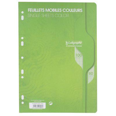 Clairefontaine - Feuille Mobile Vert A4 Seyes 80g - Sachet De 50