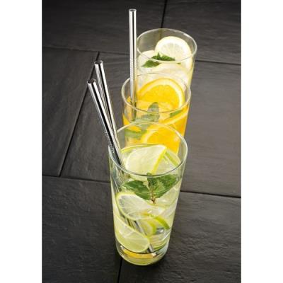 4 Pailles droites en acier inox