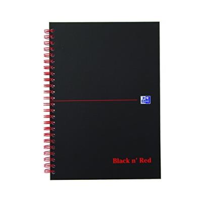 Oxford black n red 400047652 cahier à spirales a5 140 pages noir