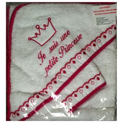Sortie de bain, ensemble bebe Cape avec gant, idee cadeau naissance - BcFu-PS bébé NISSANOU