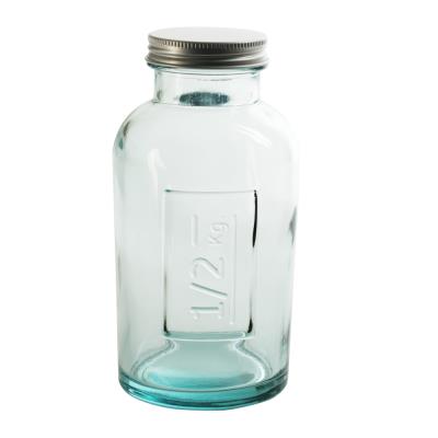 Pot Verre Recycle 500 Gr Avec Inscription Avec Capsule A Vis