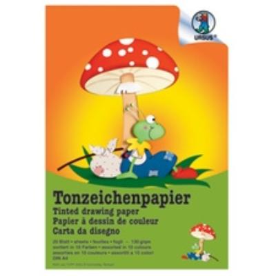 Ursus tonpapierblock, din a4, 130 g qm, 20 blatt durchgefrbt, hohe farbbrillanz, lichtbestndig, kopfseitig geleimt, farbig sor